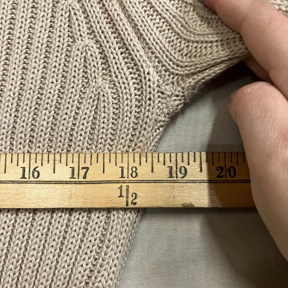 IN LOOM Women's Size M Tan Long Sleeve Ribbed Sweater Maxi Dress Slit Side - Picture 10 of 11